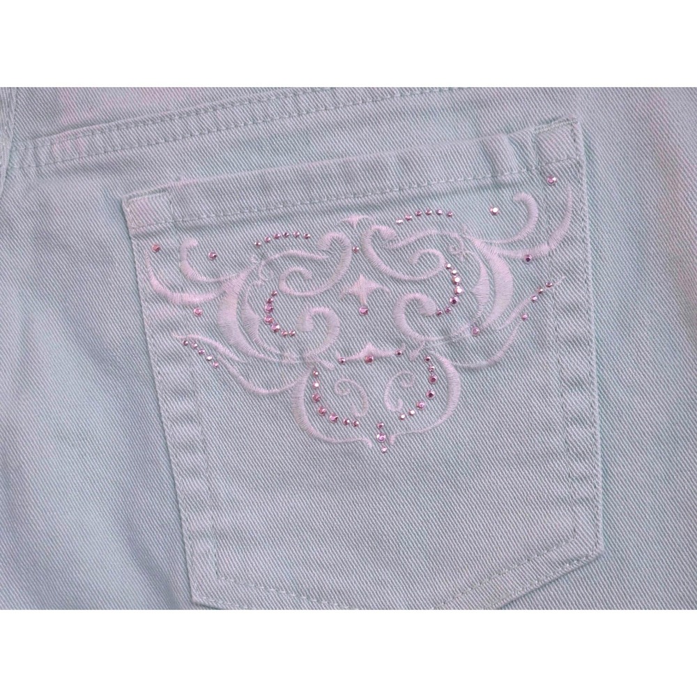 Gloria Vanderbilt Amanda Capri Mint Green Embroidered Pocket Jeans 16P Petite - Picture 3 of 9